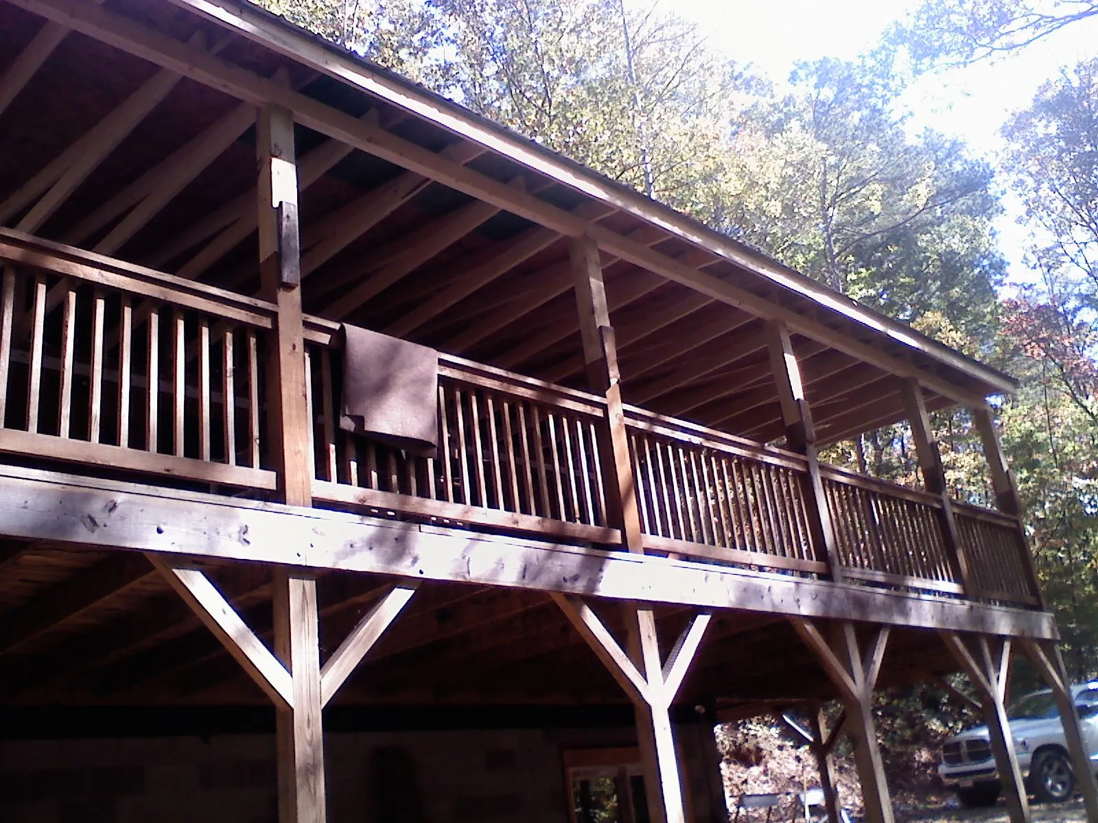 Timber framing under a new elevated porch and deck — Roof Leak Repair in Nevada by Roofing Brothers